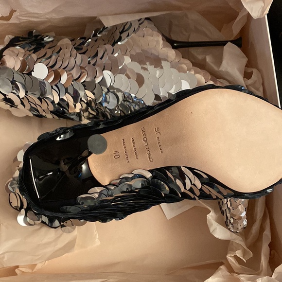 Sergio Rossi sequined boots Sz40 NIB $2k - Picture 6 of 11